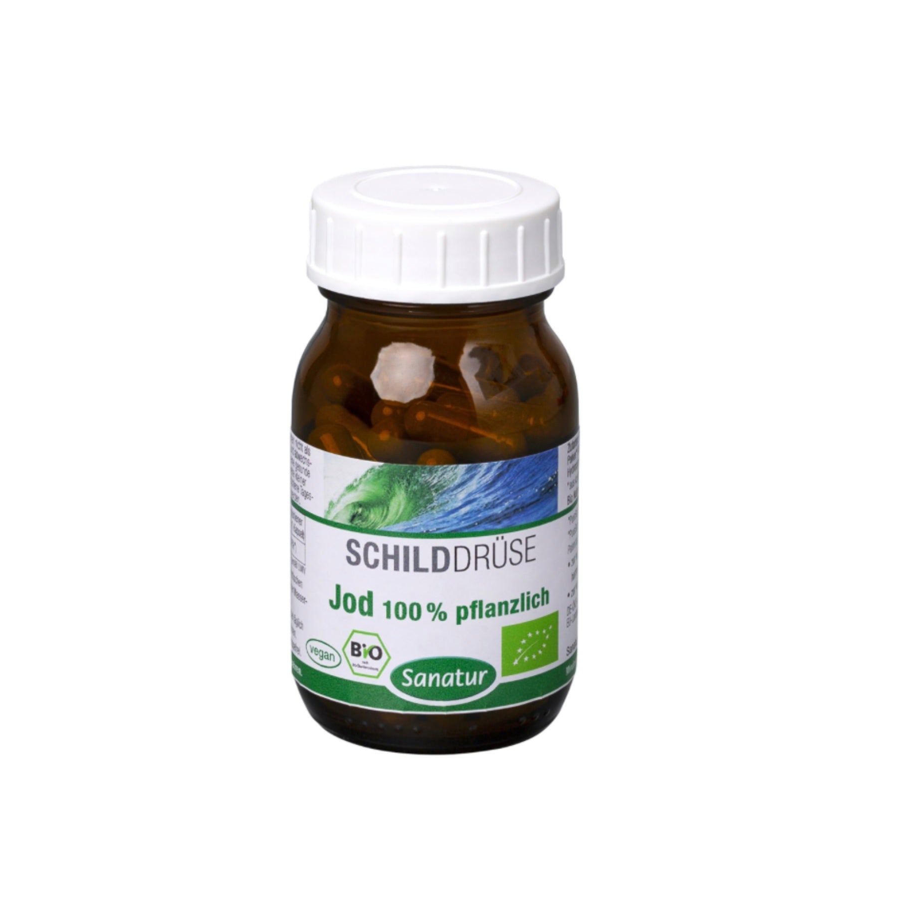 THYROID GLAND Sanatur Jod (Iodine) 100 % BIO,  vegetabel 60 capsules (33 g)
