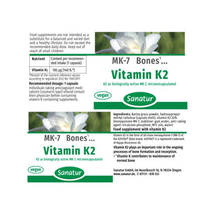 Vitamin K2,  MK-7   BONES, Sanatur, 90 capsules (26 g)