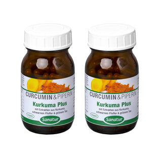 Tumeric Plus, CURCUMIN & PIPERIN,Sanatur 180 capsules (96 g) Set x2