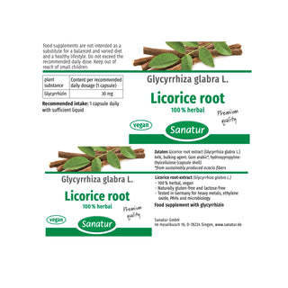 Licorice root PREMIUM EXTRACT Sanatur 60 capsules (28 g)