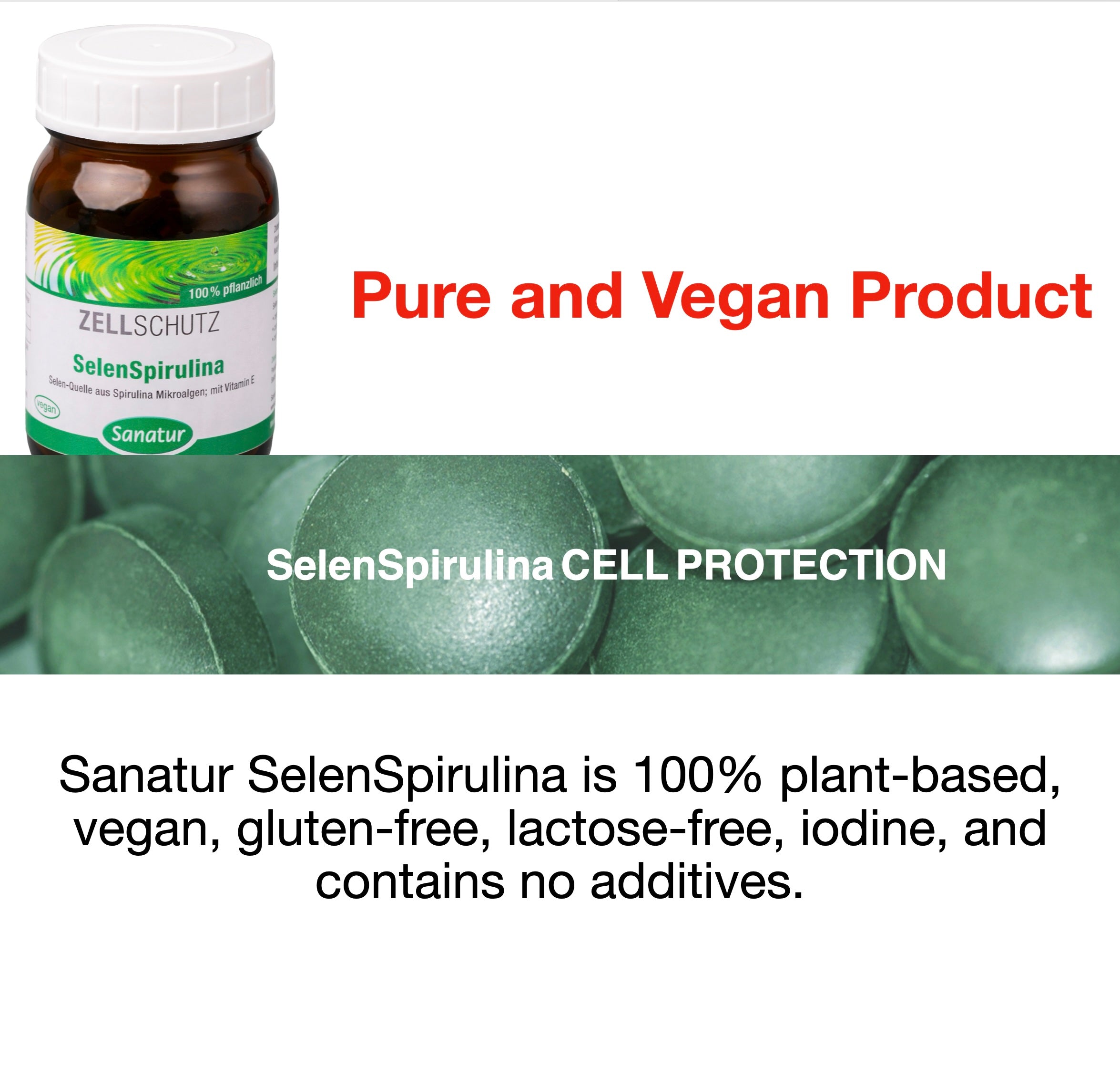 SelenSpirulina CELL PROTECTION, Sanatur, 250 tablets (100 g)