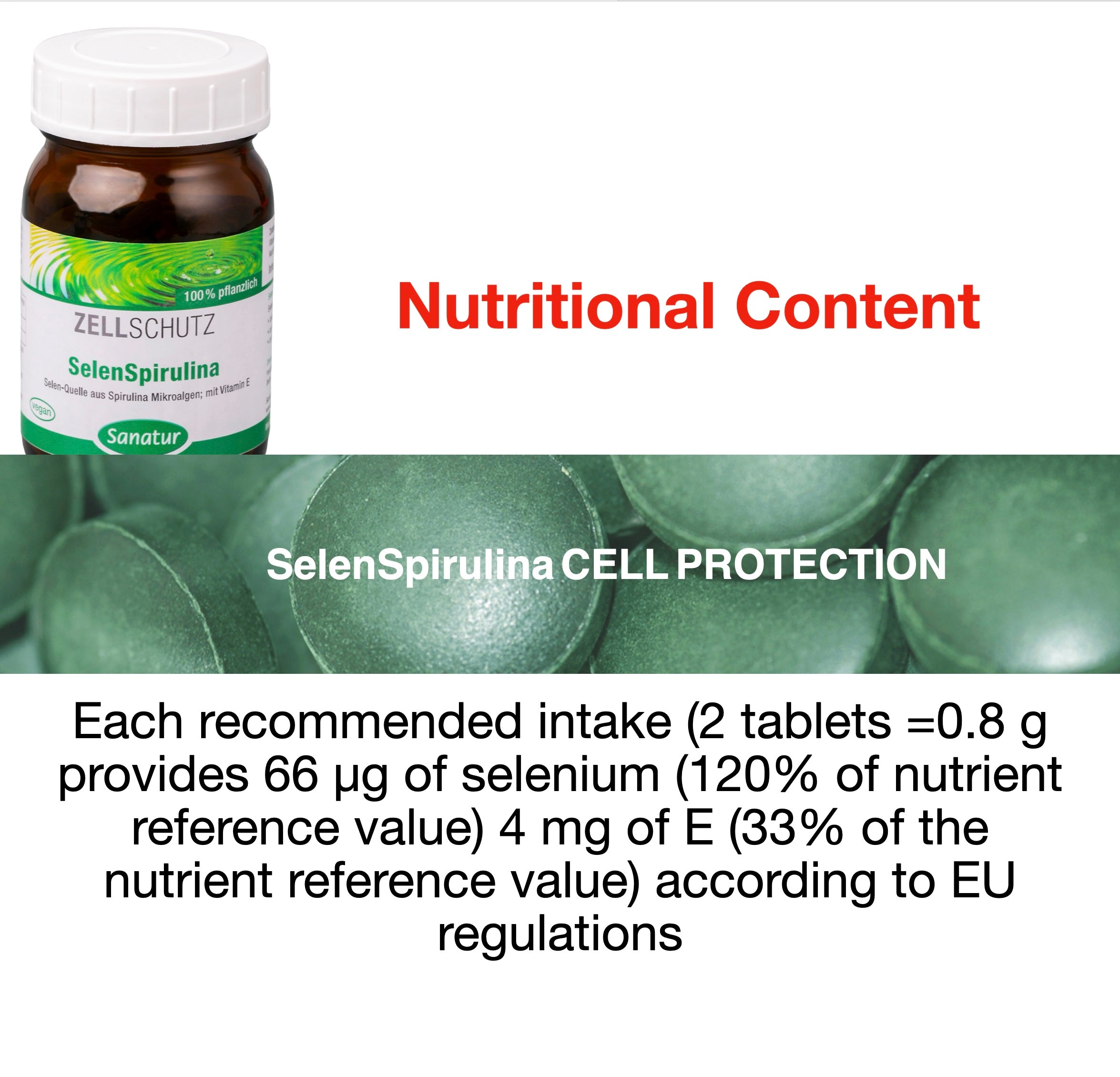 SelenSpirulina CELL PROTECTION, Sanatur, 250 tablets (100 g)