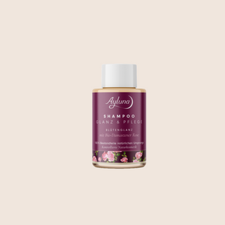 🎁 Ayluna Shampoo Shine & Care Blütenglanz with organic Damask roses 50 ml travel size (100% off)