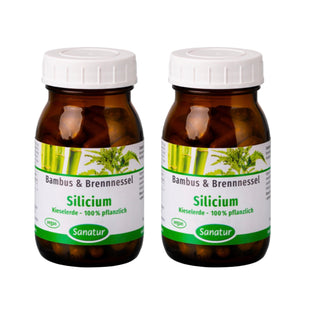 Silicium, STINGING NETTLE & BAMBOO- 100 % vegetable, Sanatur, 90 capsules (36 g) Set x2