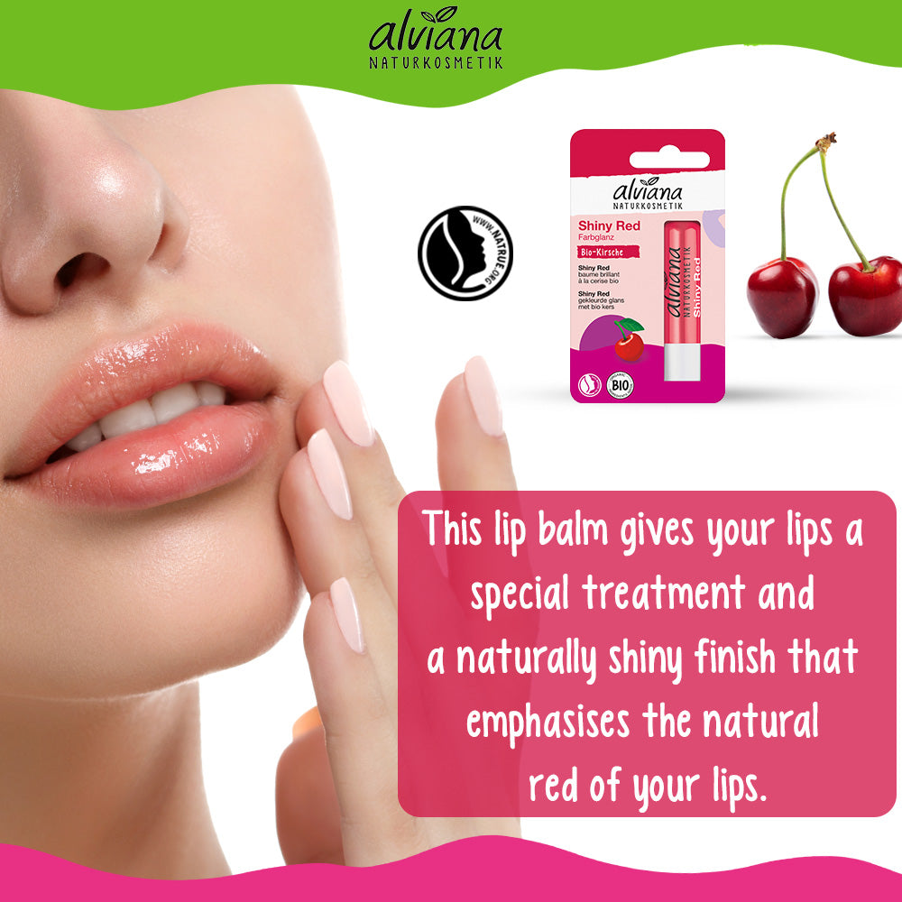 ALVIANA Lip Balm Shiny Red