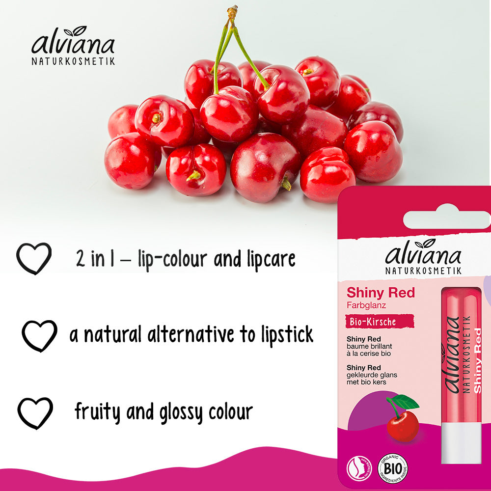 ALVIANA Lip Balm Shiny Red