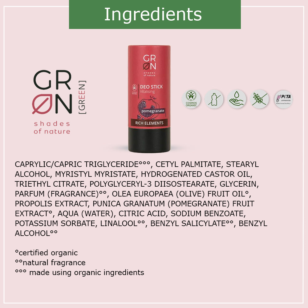 GRN Deo Stick Vitalising Pomegranate