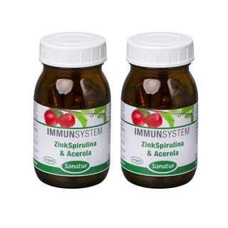 ZinkSpirulina & Acerola, IMMUNE SYSTEM, Sanatur, 180 capsules (90 g) Set x2