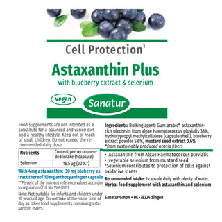 Astaxanthin Plus CELL PROTECTION  Sanatur 60 capsules (30 g)