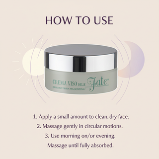 Fate Face Cream how to use infographic with morning and evening application steps
