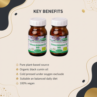 Sanatur organic black cumin oil bundle with product benefits