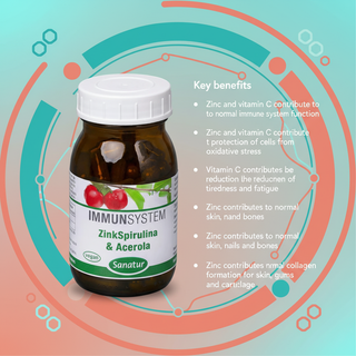 Sanatur ZincSpirulina and Acerola authorised zinc and vitamin C benefits