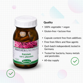 Sanatur Calcium vegan quality and independent testing information