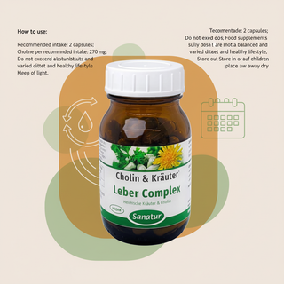 Sanatur Choline and Herbs Liver Complex daily intake and storage guidance