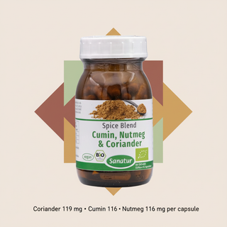 Sanatur organic cumin nutmeg and coriander ingredient information