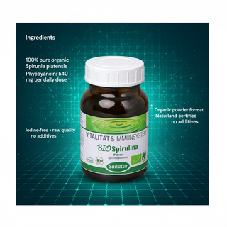 Sanatur BioSpirulina Naturland organic Spirulina and phycocyanin ingredient information