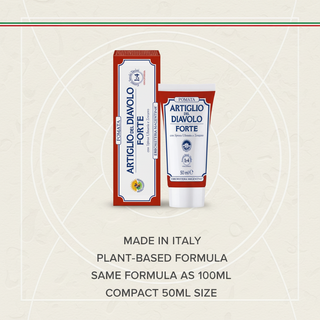 Natural Devil's Claw Cream 50ml Made in Italy, plant-based formula, same formula as 100ml and compact 50ml size