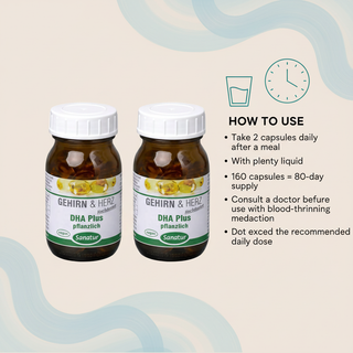 Sanatur DHA Plus pack with usage guidance