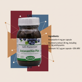 Sanatur Astaxanthin Plus astaxanthin blueberry extract and selenium information