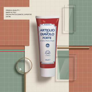 Natural Devil's Claw Cream origin and quality visual with Made in Italy and Italian phytocosmetic expertise wording