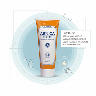 Arnica Forte Ointment how to use visual with application and massage instruction wording