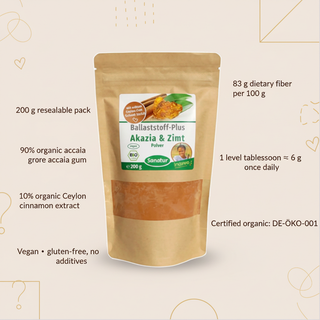 Sanatur organic acacia and Ceylon cinnamon serving size and product information