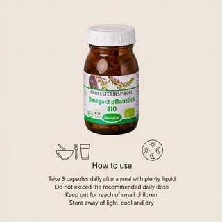Sanatur organic perilla oil omega-3 daily use and storage instructions