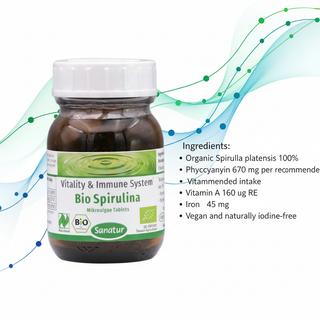 Sanatur BioSpirulina Naturland ingredient and nutrient information