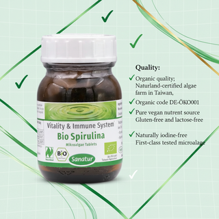 Sanatur BioSpirulina Naturland organic quality and certification information