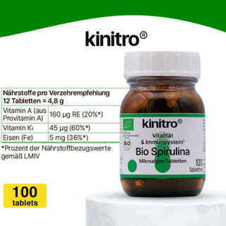 KINITRO Organic Bio Spirulina 100 Tablets