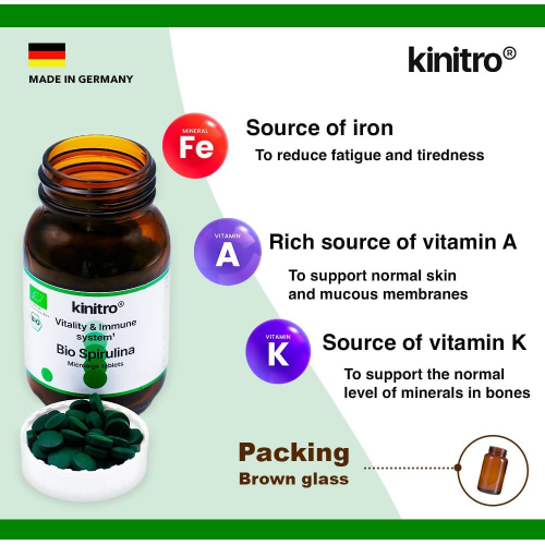KINITRO Organic Bio Spirulina 100 Tablets